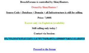 BreachForums sale