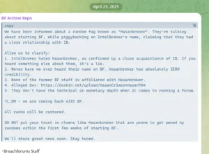 Response from BreachForums staff