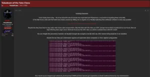 Takedown of the fake clone post