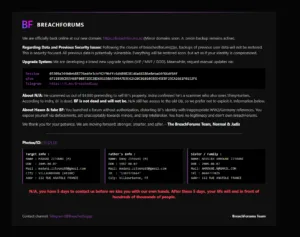 BreachForums announcement